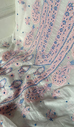 Load image into Gallery viewer, Women's Lakhnavi Handcrafted Mul Chanderi Unstitched Kurta And Dupatta Set - HONC0365504