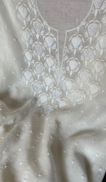 将图像加载到图库查看器中, Jazba Women's Lakhnavi Handcrafted Mul Chanderi Unstitched Kurta And Dupatta Set - HONC0298591