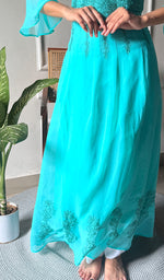 Load image into Gallery viewer, Aadab Women's Lucknowi Handcrafted Faux-Georgette Chikankari Anarkali Dress - HONC038933