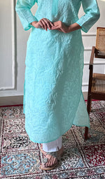 将图像加载到图库查看器中, Anisa Women's Lakhnavi Handcrafted Cotton Chikankari Kurti - HONC0356981