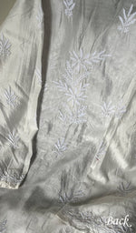 将图像加载到图库查看器中, Women's Lakhnavi Handcrafted Chanderi Silk Chikankari Unstitched Kurti Fabric - HONC0222903