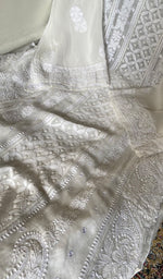 将图像加载到图库查看器中, Women's Lucknowi Handcrafted Viscose Georgette Semi - Stitched Chikankari Anarkali and Dupatta Set- HONC0370133