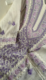 Load image into Gallery viewer, Aaliyah Women's Lakhnavi Handcrafted Mul Chanderi Semi - Stitched Kurta And Dupatta Set - HONC0290531