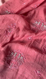 Load image into Gallery viewer, Women's Lakhnavi Handcrafted Mul Chanderi Semi - Stitched Kurta And Dupatta Set - HONC0249164