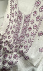 Load image into Gallery viewer, Titlee Women's Lakhnavi Handcrafted Unstitched Mul Chanderi Kurta And Dupatta Set - HONC0324066