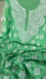 Load image into Gallery viewer, Laila Women's Lucknowi Handcrafted Faux-Georgette Chikankari Suit Material - HONC0263016