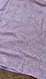 Load image into Gallery viewer, Safiya Women's Lakhnavi Handcrafted Viscose Georgette Chikankari Kurti- HONC0276115