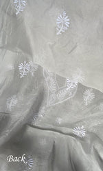 Load image into Gallery viewer, Women's Lakhnavi Handcrafted Organza Chikankari Unstitched Kurti Fabric - NC062763