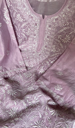 Load image into Gallery viewer, Women's Lakhnavi Handcrafted Chanderi Silki Semi - Stitched Kurta And Dupatta Set - HONC0371445