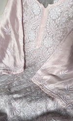 Load image into Gallery viewer, Women's Lakhnavi Handcrafted Chanderi Silk Semi - Stitched Kurta And Dupatta Set - HONC0312994