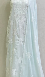 将图像加载到图库查看器中, Women's Lakhnavi Handcrafted Cotton Chikankari Kurta And Dupatta Set- HONC0146073