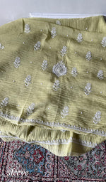 Load image into Gallery viewer, Women's Lakhnavi Handcrafted Mul Chanderi UnStitched Kurta And Dupatta Set - HONC0374449