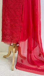 Load image into Gallery viewer, Women's Lucknowi Handcrafted Faux-Georgette Chikankari Suit Material - HONC0149105