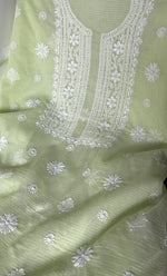 Load image into Gallery viewer, Women's Lakhnavi Handcrafted Kota Cotton Unstitched Kurta And Dupatta Set- HONC0318730