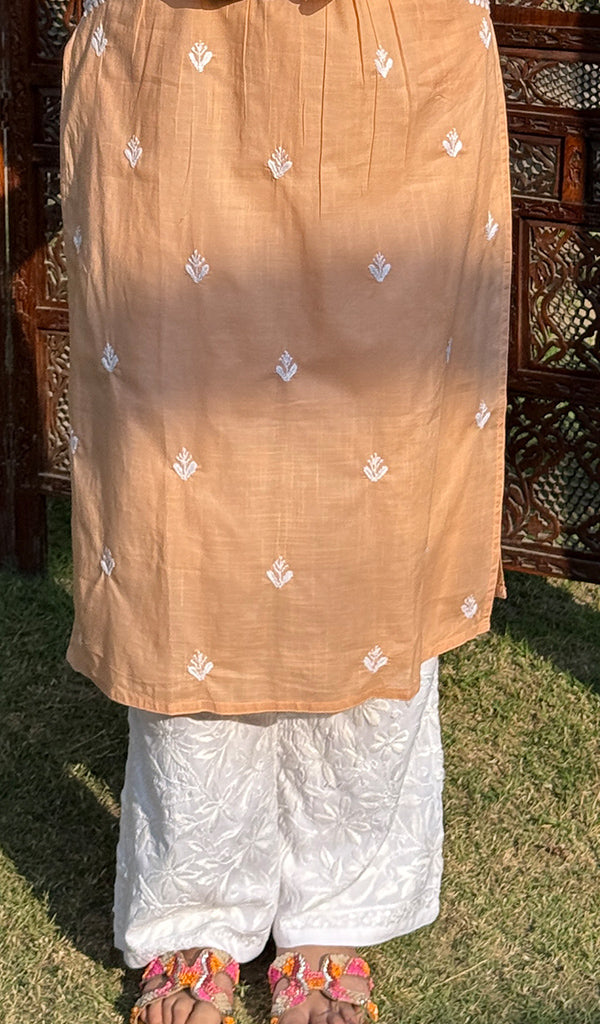Women's Lakhnavi Handcrafted Cotton Chikankari Kurti - HONC0268761