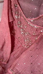 Load image into Gallery viewer, Women's Lakhnavi Handcrafted Mul Chanderi Semi - Stitched Kurta And Dupatta Set - HONC0268225
