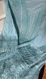 Load image into Gallery viewer, Women's Lakhnavi Handcrafted Mul Chanderi Semi - Stitched Kurta And Dupatta Set - HONC0296167