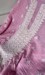 Load image into Gallery viewer, Women's Lucknowi Handcrafted Kota Cotton Chikankari Unstitched Kurta And Dupatta Set - HONC0325526