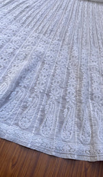 将图像加载到图库查看器中, Women's Lakhnavi Handcrafted Cotton Chikankari Anarkali - HONC0276022