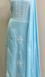 Load image into Gallery viewer, Women's Lakhnavi Handcrafted Modal Cotton Chikankari Kurta Dupatta- HONC0159565