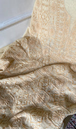 Load image into Gallery viewer, Women's Lucknowi Handcrafted Chanderi Silk Unstitched Chikankari Full Suit Material - HONC0342158