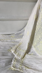 Load image into Gallery viewer, Women's Lakhnavi Handcrafted Mul Chanderi Semi - stitched Angrakha And Dupatta Set - HONC0294983