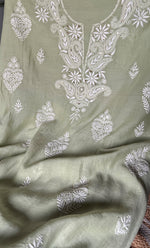 Load image into Gallery viewer, Women's Lakhnavi Handcrafted Mul Chanderi Unstitched Kurta And Dupatta Set - HONC0284727
