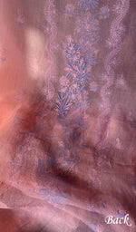 将图像加载到图库查看器中, Women's Lakhnavi Handcrafted Organza Chikankari Unstitched Kurti Fabric - HONC071643