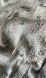 将图像加载到图库查看器中, Women's Lakhnavi Handcrafted Mul Chanderi Semi - Stitched Kurta And Dupatta Set - HONC0186713
