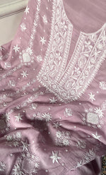 Load image into Gallery viewer, Women's Lakhnavi Handcrafted Unstitched Mul Chanderi Kurta And Dupatta Set - HONC0329033