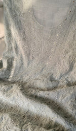 Load image into Gallery viewer, Women's Lakhnavi Handcrafted Mul Chanderi Chikankari Full Suit Material - HONC0270736