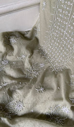 Load image into Gallery viewer, Women's Lakhnavi Handcrafted Chanderi Silk Unstitched Chikankari Full Suit - HONC0354638