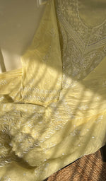 Load image into Gallery viewer, Women's Lakhnavi Handcrafted Mul Chanderi Unstitched Kurta And Dupatta Set - HONC0277642