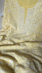 Load image into Gallery viewer, Women's Lakhnavi Handcrafted Pure Silk Georgette Chikankari Suit Material - HONC0260898