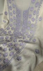 Load image into Gallery viewer, Women's Lakhnavi Handcrafted Unstitched Mul Chanderi Kurta And Dupatta Set - HONC0324072