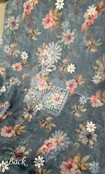 将图像加载到图库查看器中, Disha Women's Lakhnavi Handcrafted Organza Chikankari Unstitched Kurti Fabric - HONC0332154