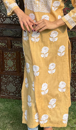 Load image into Gallery viewer, Women's Lucknowi Handcrafted Cotton Chikankari Kurti - HONC0208582