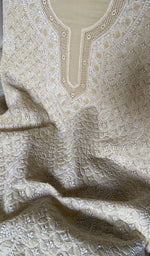 Load image into Gallery viewer, Women's Lakhnavi Handcrafted Cotton Unstitched Chikankari Suit Material - HONC0367380