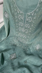 将图像加载到图库查看器中, Women's Lakhnavi Handcrafted Mul Chanderi Chikankari Full Suit Material - HONC0271180