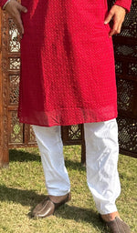 Load image into Gallery viewer, Men's Faux-Georgette Hakoba Kurta - HONC0261819