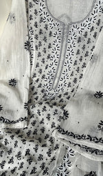 将图像加载到图库查看器中, Saziya Women's Lakhnavi Handcrafted Mul Chanderi Semi - Stitched Kurta And Dupatta Set - HONC0253601