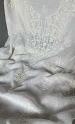 Load image into Gallery viewer, Women's Lakhnavi Handcrafted Mul Chanderi Unstitched Kurta And Dupatta Set- HONC0310193