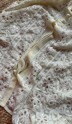 将图像加载到图库查看器中, Women's Lakhnavi Handcrafted Faux-Georgette Chikankari Kurti - HONC0234543