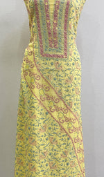 将图像加载到图库查看器中, Women's Lakhnavi Handcrafted Maheshwari Mul Chanderi Chikankari Unstitched Kurti Fabric - HONC0209620