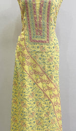 Load image into Gallery viewer, Women&#39;s Lakhnavi Handcrafted Maheshwari Mul Chanderi  Chikankari Unstitched Kurti Fabric - HONC0209620
