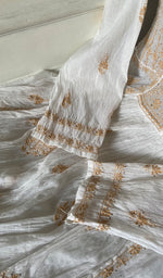 Load image into Gallery viewer, Haviya Women's Lakhnavi Handcrafted Mul Chanderi Semi - Stitchd Kurta And Dupatta Set - HONC0322139