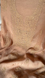 将图像加载到图库查看器中, Women's Lakhnavi Handcrafted Mul Chanderi Chikankari Full Suit Material - HONC0282294