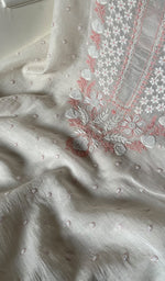 Load image into Gallery viewer, Junoon Women's Lakhnavi Handcrafted Mul Chanderi Unstitched Kurta And Dupatta Set - HONC0266445