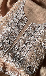 将图像加载到图库查看器中, Mehr Women's Lakhnavi Handcrafted Maheshwari Mul Chanderi Unstitched Kurta And Dupatta Set- HONC0298130