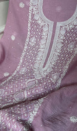 Load image into Gallery viewer, Women's Lakhnavi Handcrafted Maheshwari Mul Chanderi Unstitched Kurta And Dupatta Set - HONC0282252